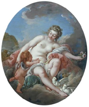 Francois Boucher Venus Restraining Cupid Sweden oil painting art